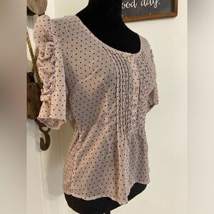 Y2k fairycore polka dot ruffle sleeve sheer layering blouse